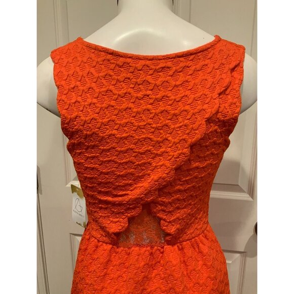 Maeve Anthropologie Orange Geometric Textured Sleeveless Dress, Size XS - Picture 7 of 9